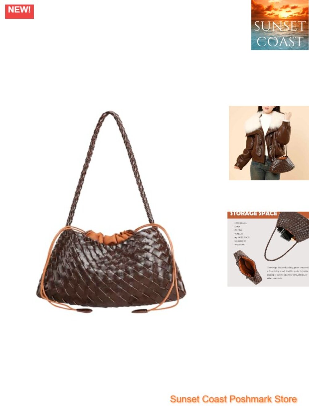 Handwoven Basket Tote Hobo Shoulder Bag Cute Everyday Purse